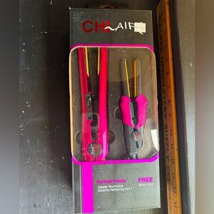 New never opened Chi Air flat iron set.  1” ceramic iron and a mini iron.